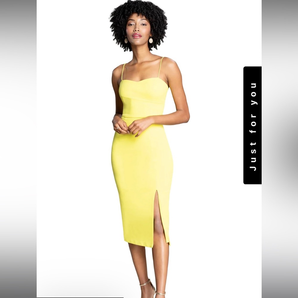 Dress the Population Alana Bodycon Dress in Yellow Size Small